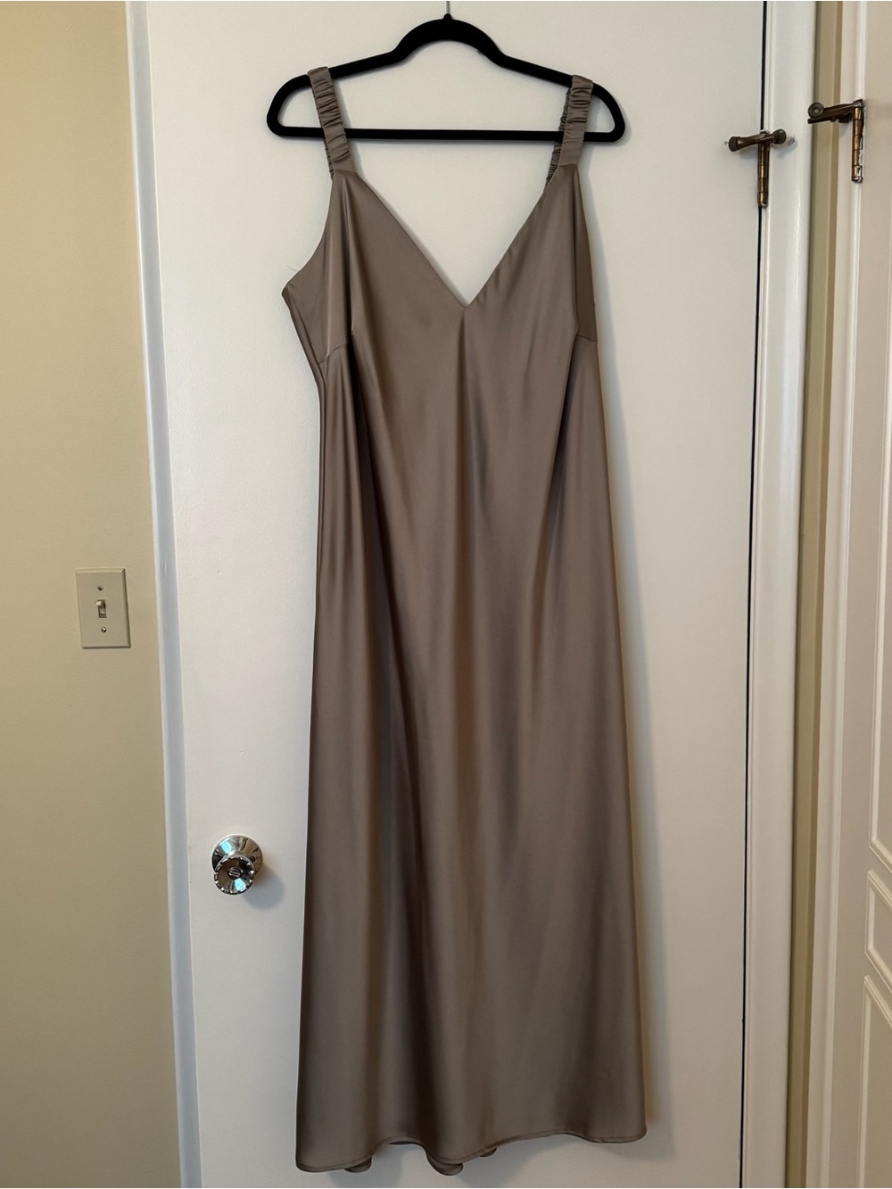Target a new day Taupe V‑Neck Midi Slip Dress